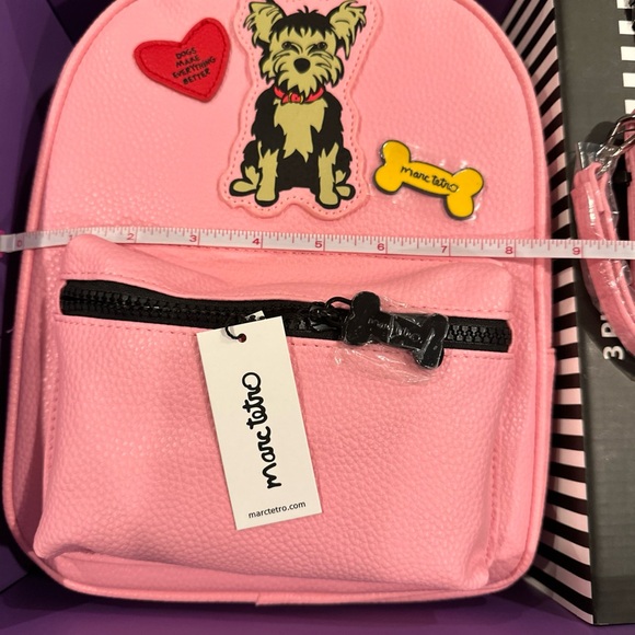 Marc Tetro 3 Piece Set Yellow Mini Backpack Wallet Cardholder With Gift Box - Picture 2 of 6